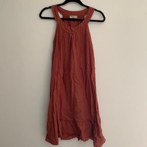 Maroon Red Linen Dress